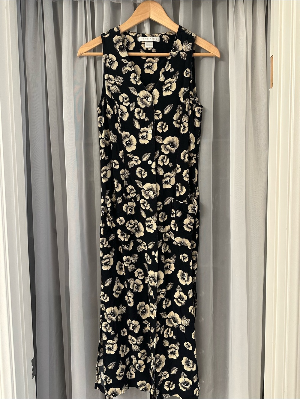 The Limited Black Floral Sleeveless Maxi Dress
